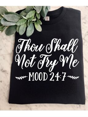 Funny shirt try me humor retro popular trending White And Black Short Sleeve